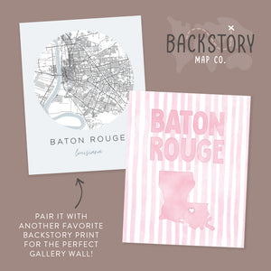 Baton Rouge, Louisiana Pink Pastel Poster
