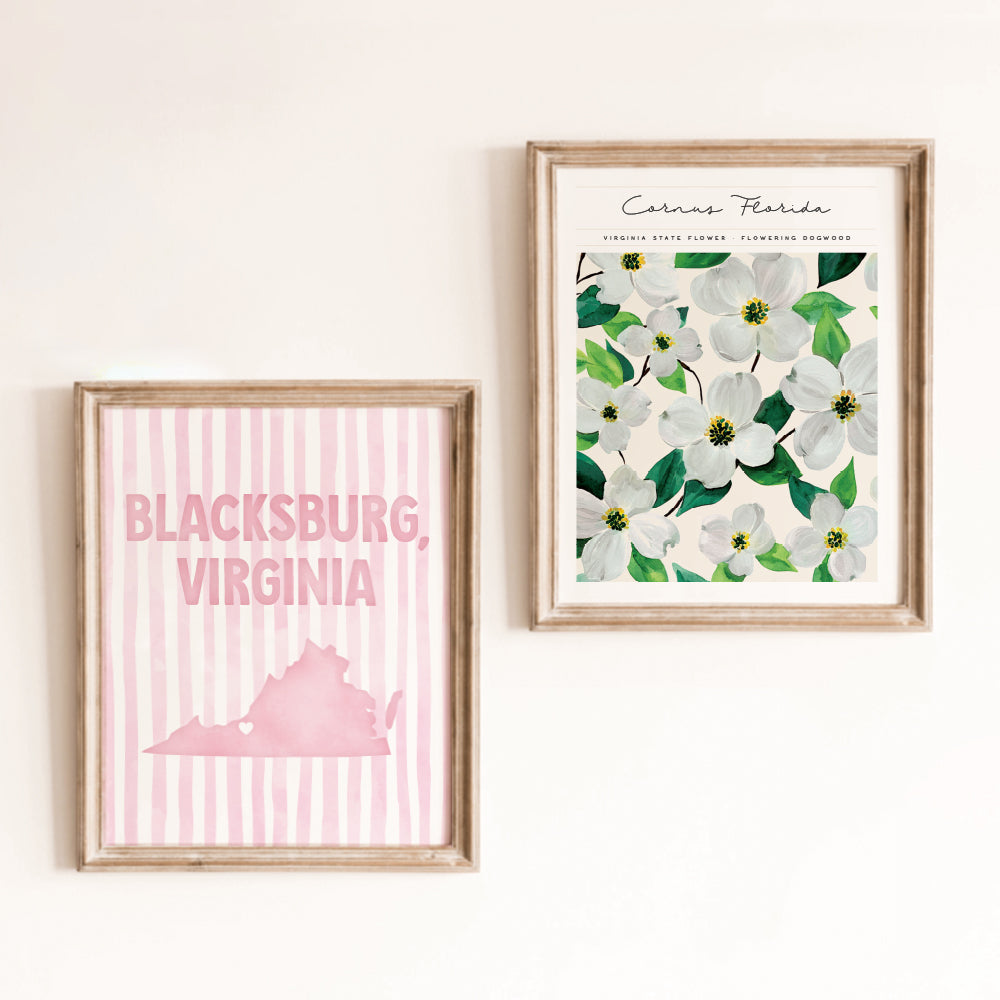 Blacksburg, Virginia Pink Pastel Poster