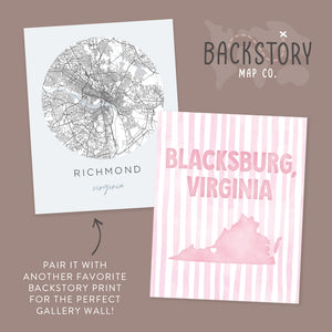 Blacksburg, Virginia Pink Pastel Poster