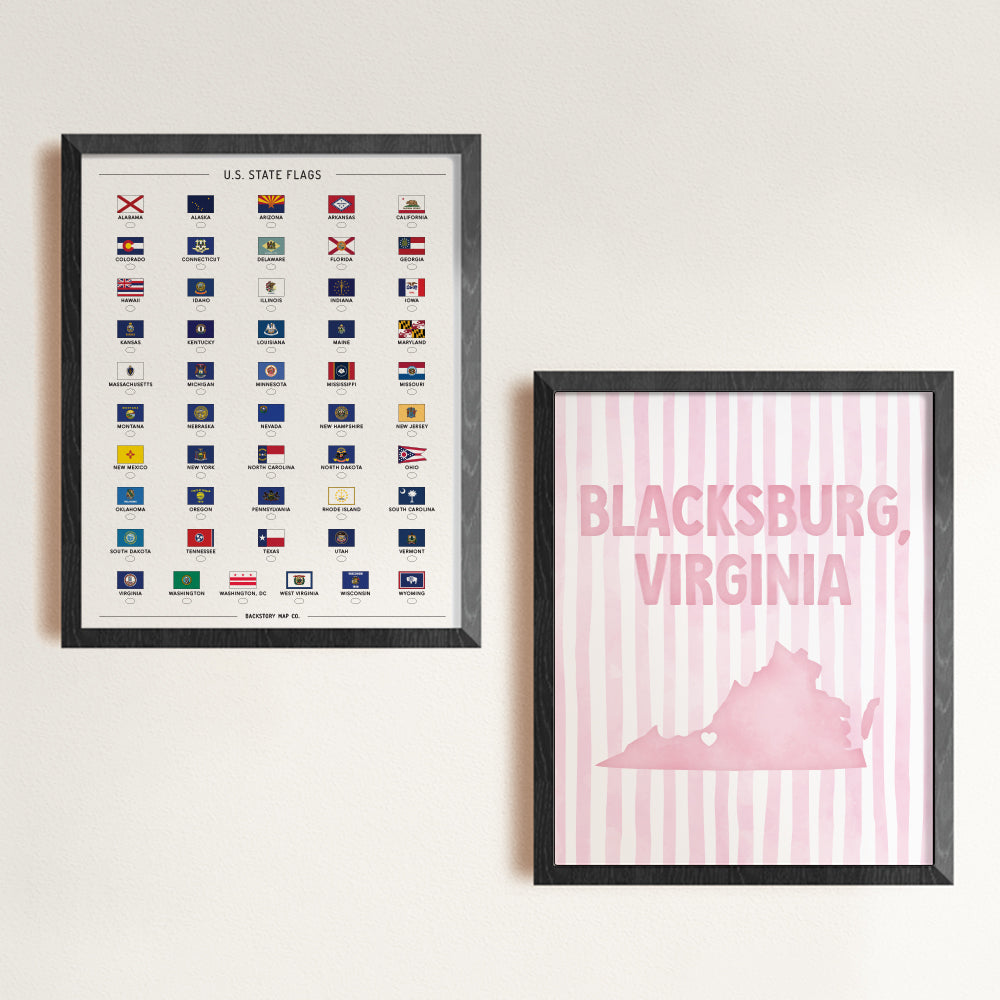 Blacksburg, Virginia Pink Pastel Poster