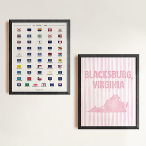 Blacksburg, Virginia Pink Pastel Poster