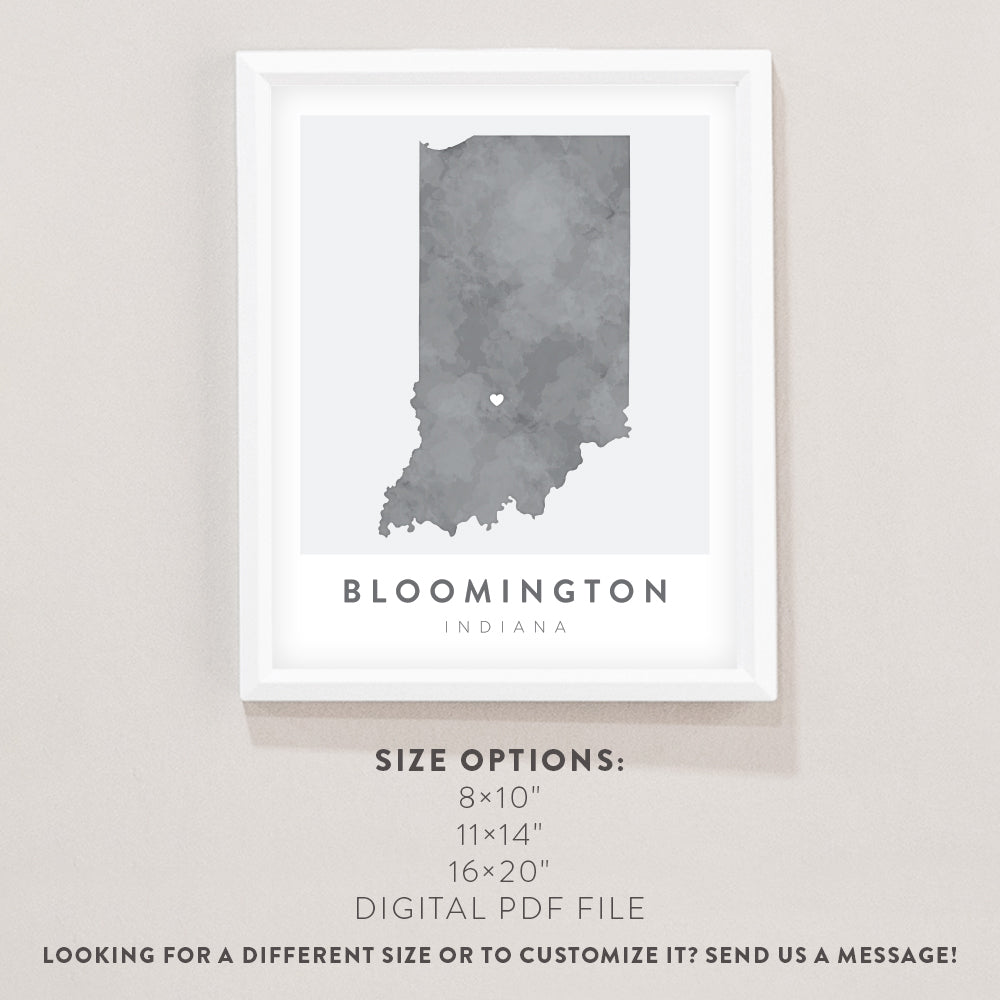 bloomington indiana map poster