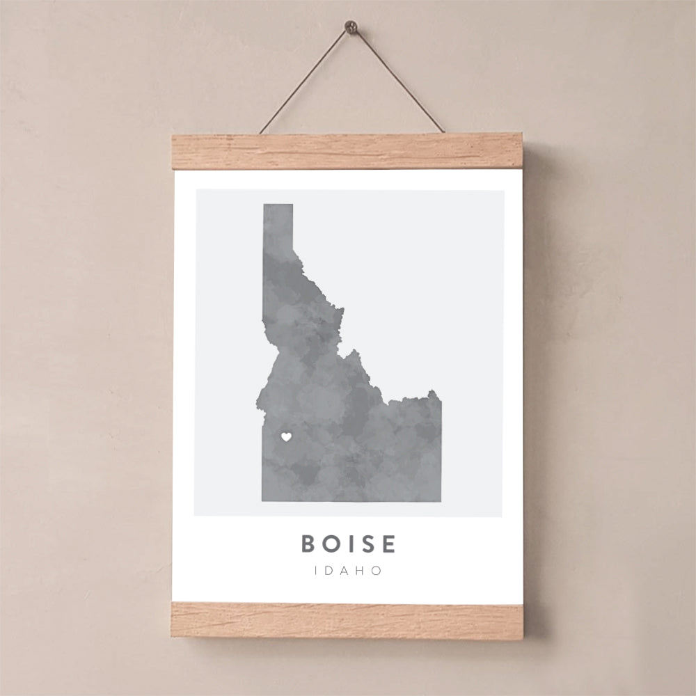 idaho map wall art