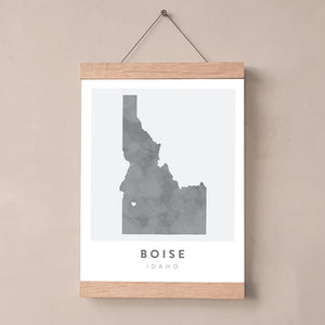 idaho map wall art