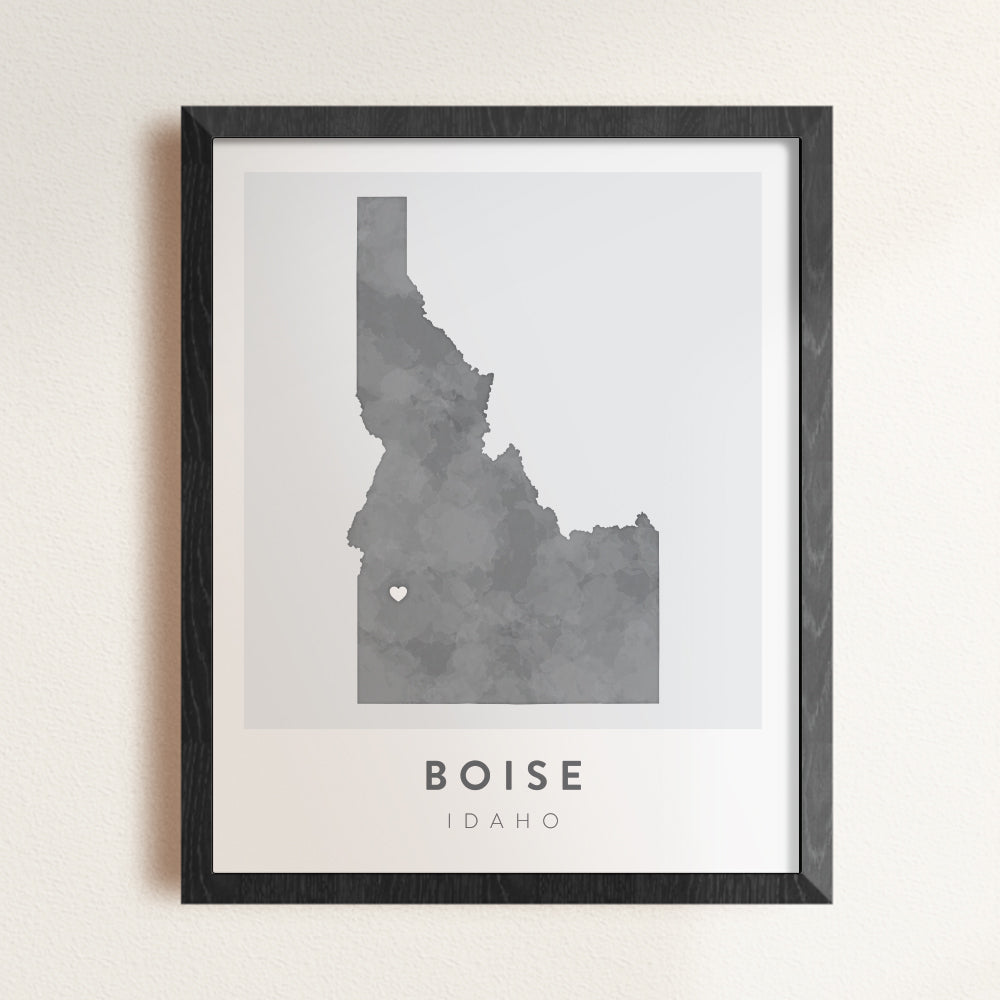 boise idaho map art print