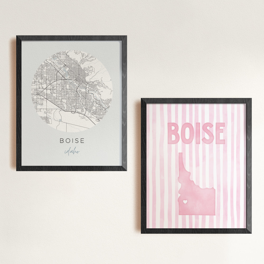 boise idaho map poster
