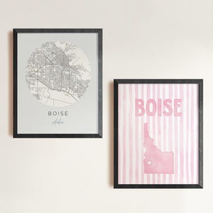 boise idaho map poster
