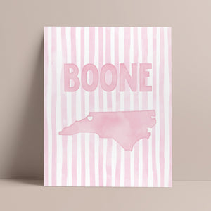 Boone North Carolina Poster · Boone North Carolina Pink Pastel Wall Art