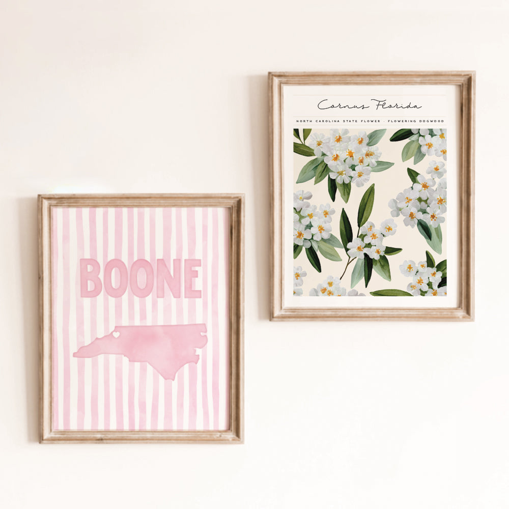 Boone North Carolina Poster · Boone North Carolina Pink Pastel Wall Art