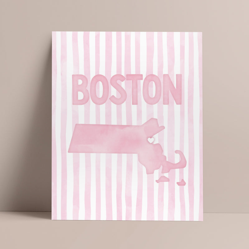 pink boston college poster