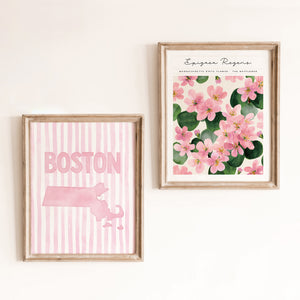 Boston Massachusetts Poster · Boston Pink Pastel Wall Art