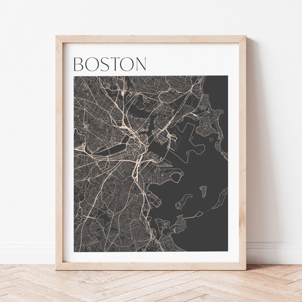 boston map wall art