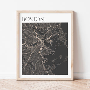 boston map wall art