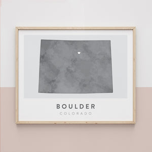 boulder colorado map poster