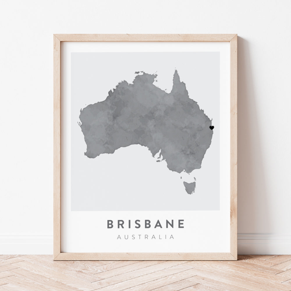 brisbane australia map poster
