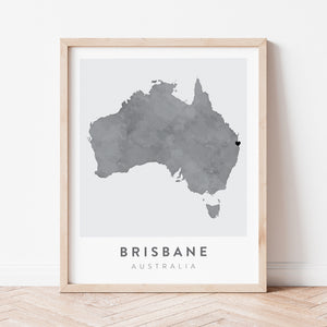 brisbane australia map poster