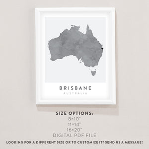 brisbane australia travel poster
