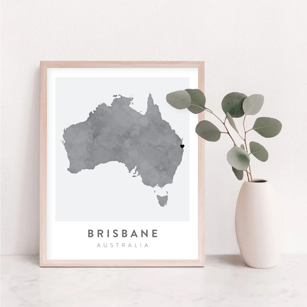 brisbane australia map poster