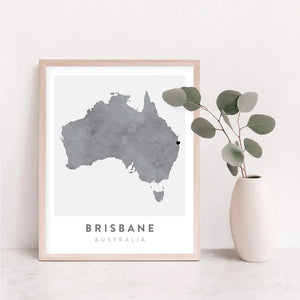 brisbane australia map poster