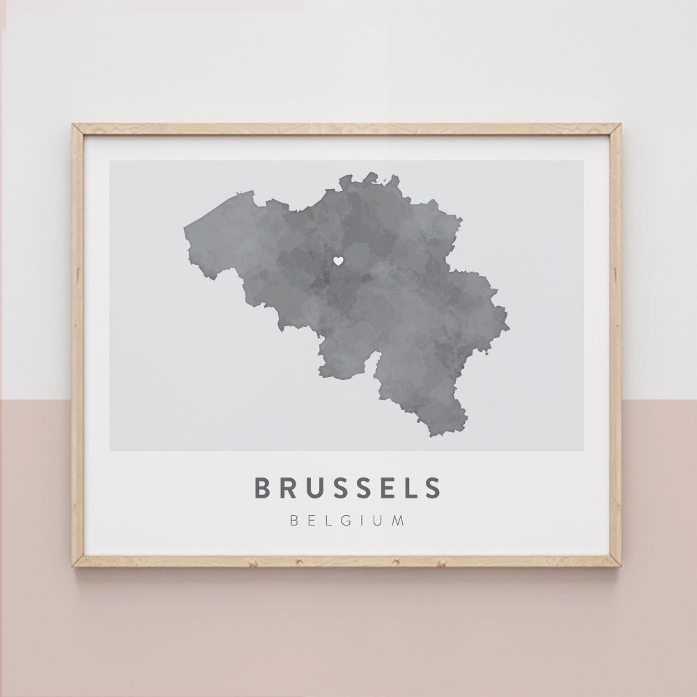 brussels belgium map poster