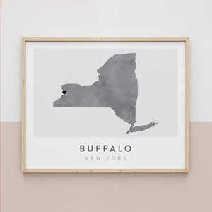 buffalo map poster