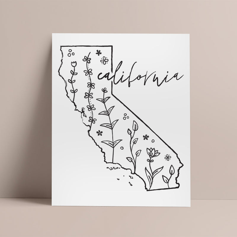 california outline poster