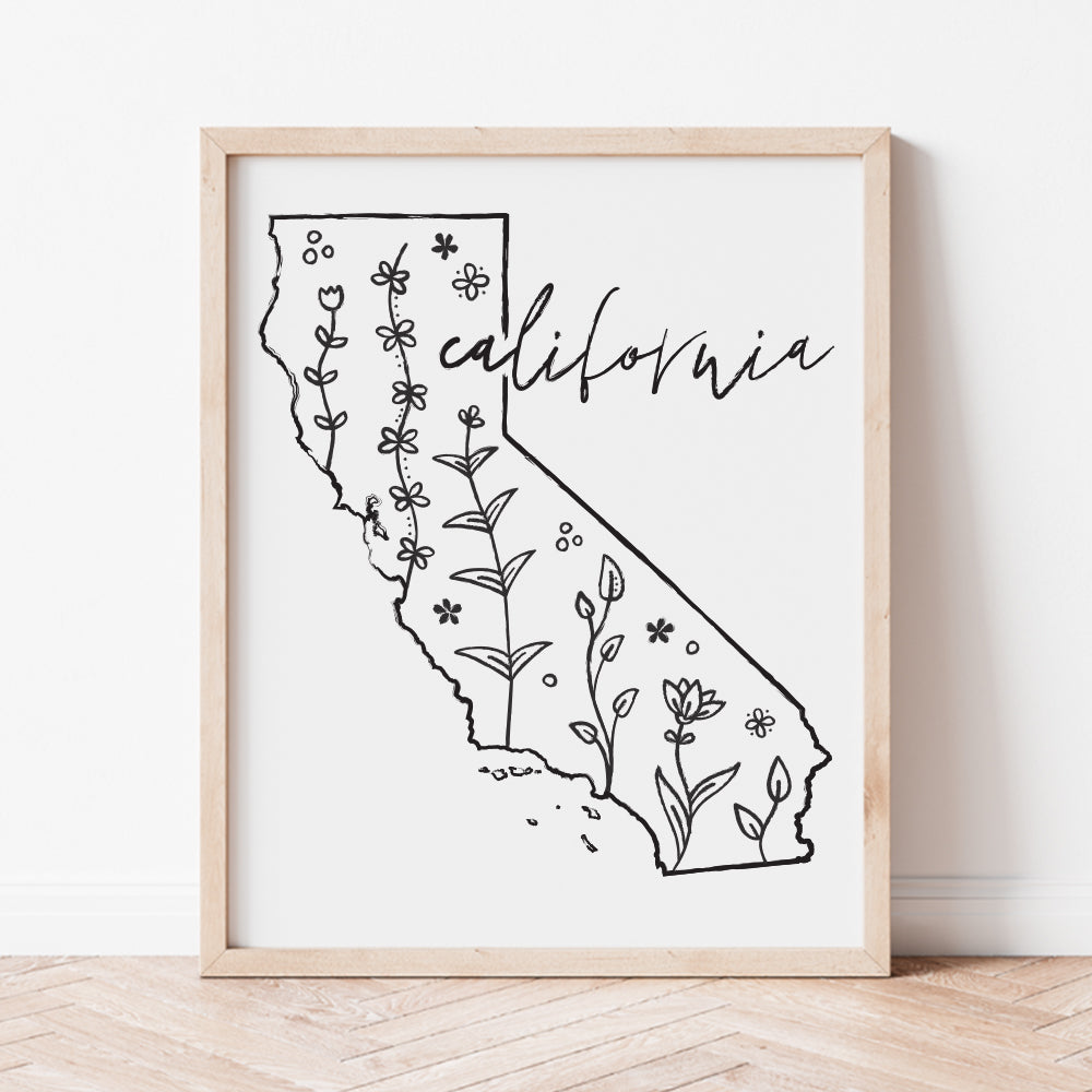 california outline poster