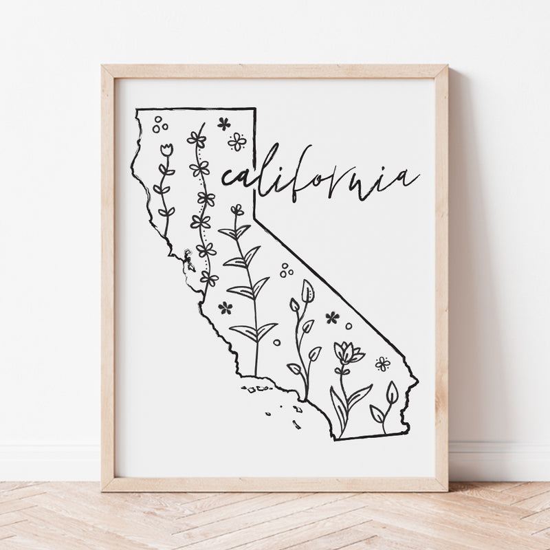 california outline poster