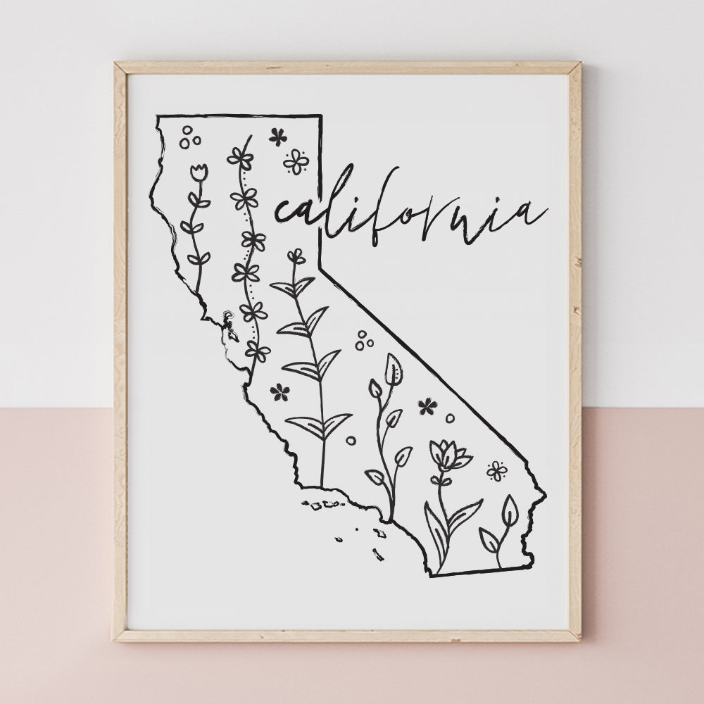 california outline poster