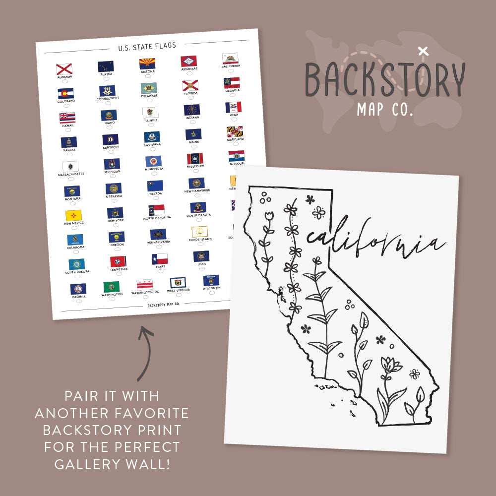 california floral wall art