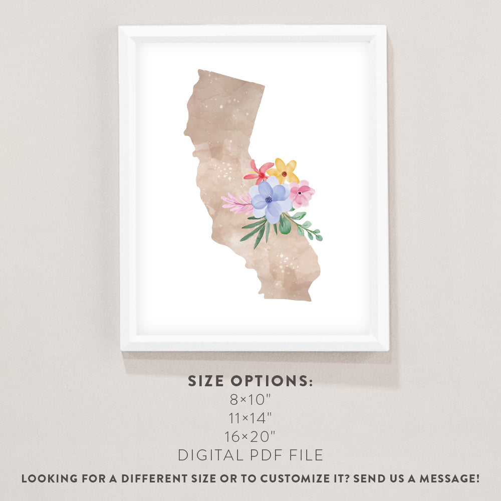 california map print