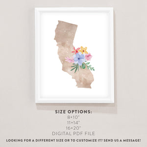 california map print