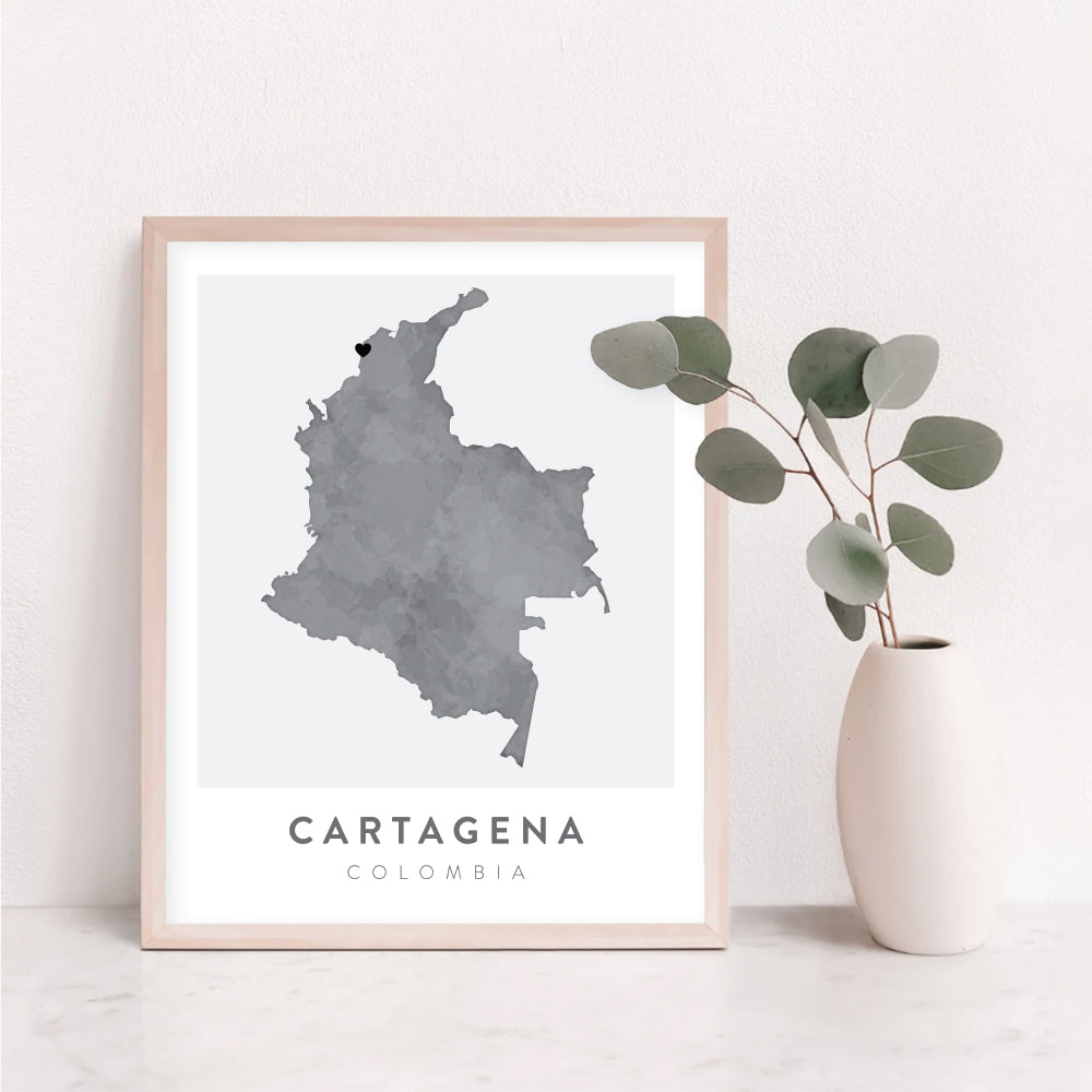cartagena colombia map poster