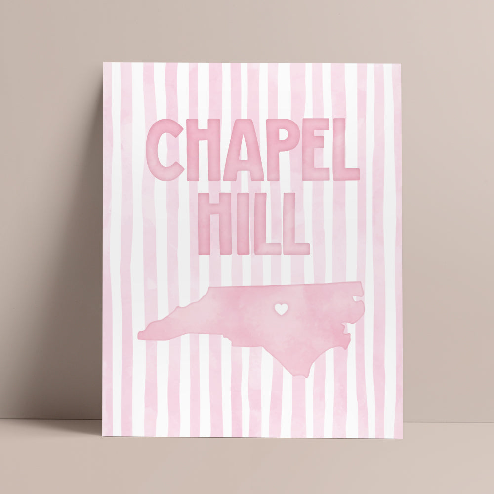 Chapel Hill, North Carolina Pink Pastel Poster