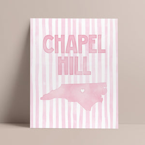 Chapel Hill, North Carolina Pink Pastel Poster