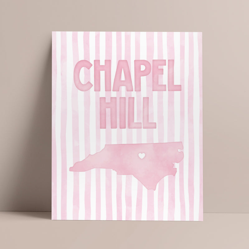 Chapel Hill, North Carolina Pink Pastel Poster
