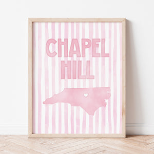 Chapel Hill, North Carolina Pink Pastel Poster