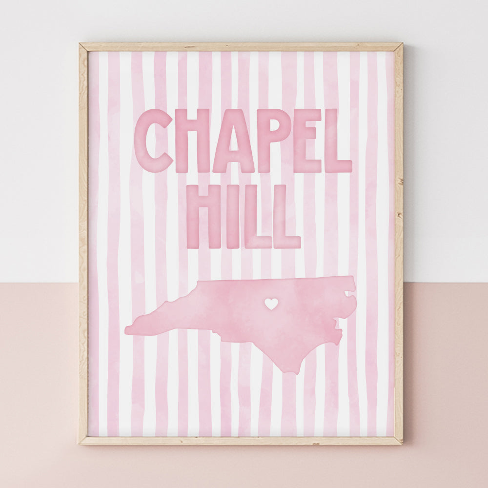 Chapel Hill, North Carolina Pink Pastel Poster