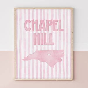 Chapel Hill, North Carolina Pink Pastel Poster
