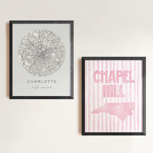 Chapel Hill, North Carolina Pink Pastel Poster