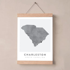 south carolina map poster