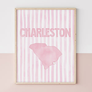 pink charleston art print