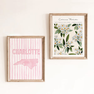 Charlotte North Carolina Poster · Charlotte North Carolina Pink Pastel Wall Art