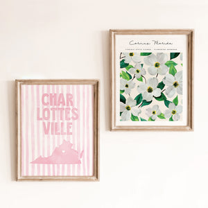 Charlottesville, Virginia Pink Pastel Poster