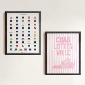 Charlottesville, Virginia Pink Pastel Poster