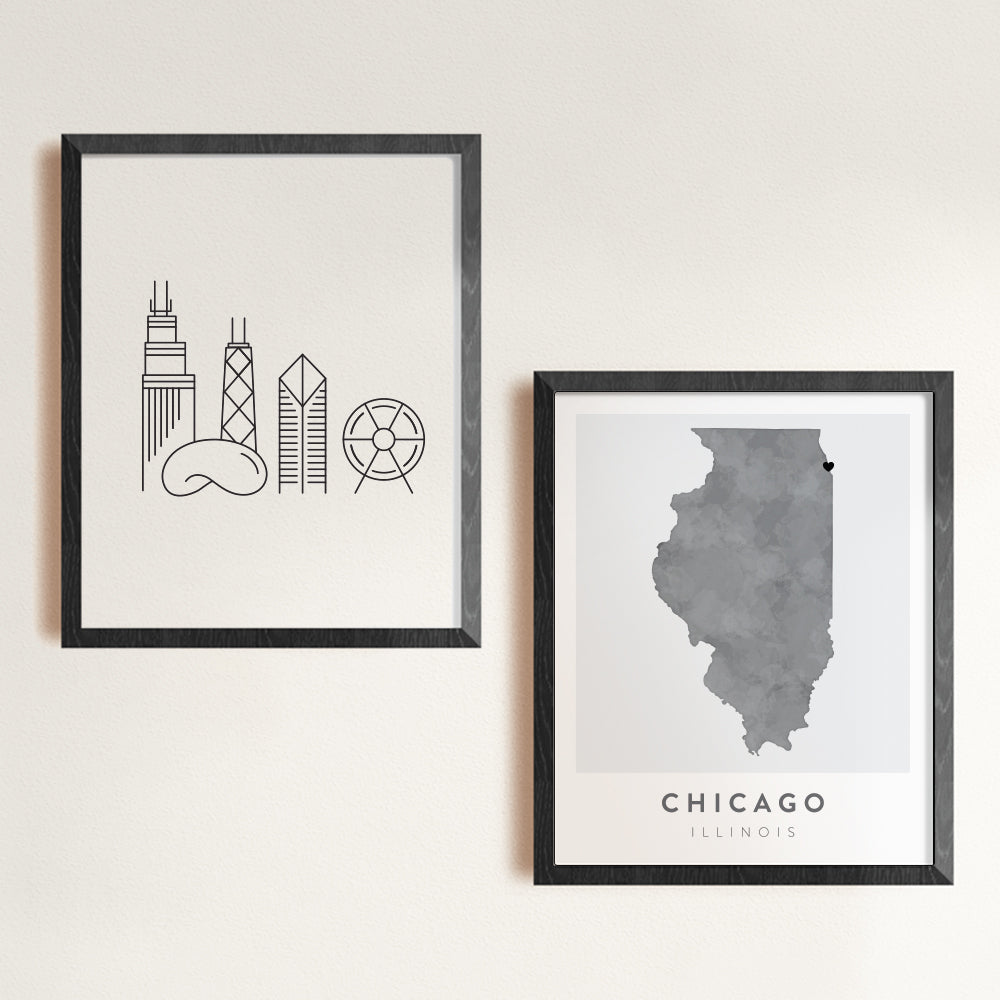 chicago map wall art
