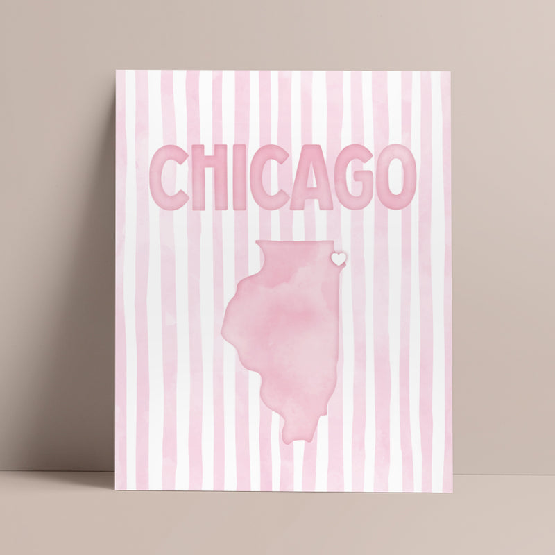 pink chicago poster
