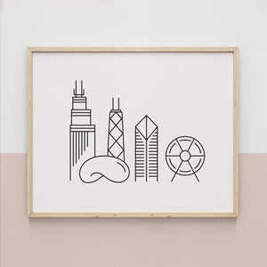 chicago skyline wall art