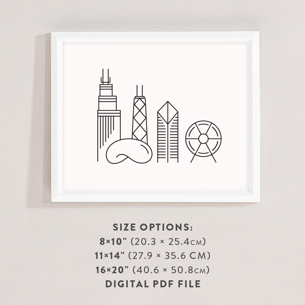 chicago skyline poster