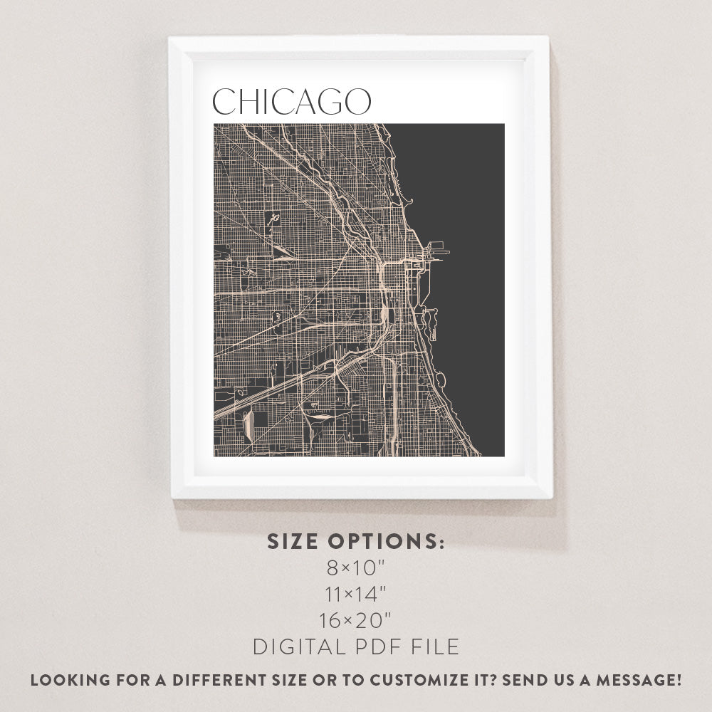 chicago map poster